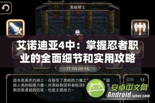 艾诺迪亚4中：掌握忍者职业的全面细节和实用攻略