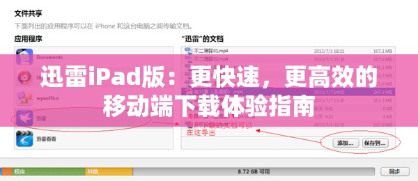 迅雷iPad版：更快速，更高效的移动端下载体验指南