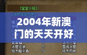 2004年新澳门的天天开好彩，揭秘这个传奇的故事和背后的秘密